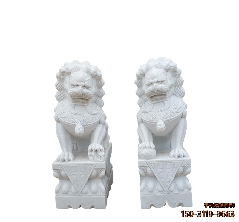 大理石獅子_城市企業(yè)動(dòng)物獅子雕塑