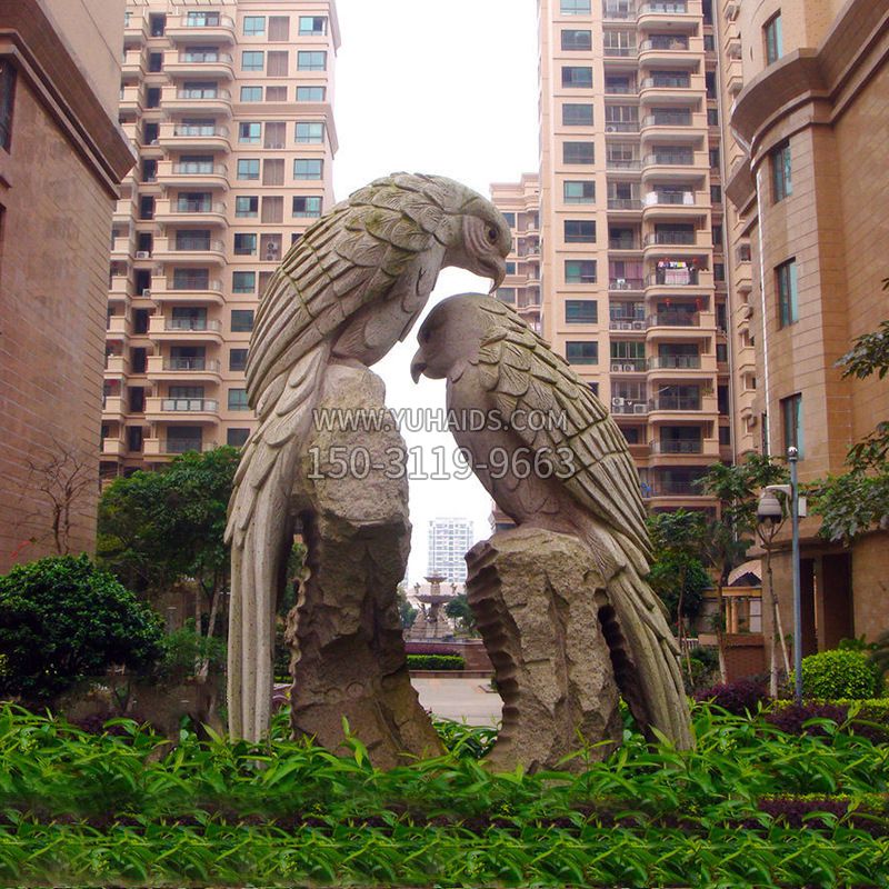 大型石雕鸚鵡景觀雕塑-小區(qū)吉祥動物雕塑 大型石雕鸚鵡景觀雕塑-小區(qū)吉祥動物雕塑
