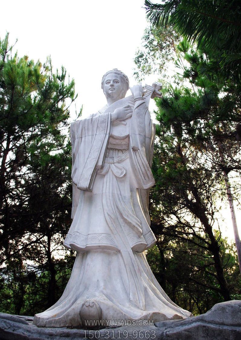 景區(qū)觀(guān)景區(qū)彈琵琶大理石古代美人王昭君石雕