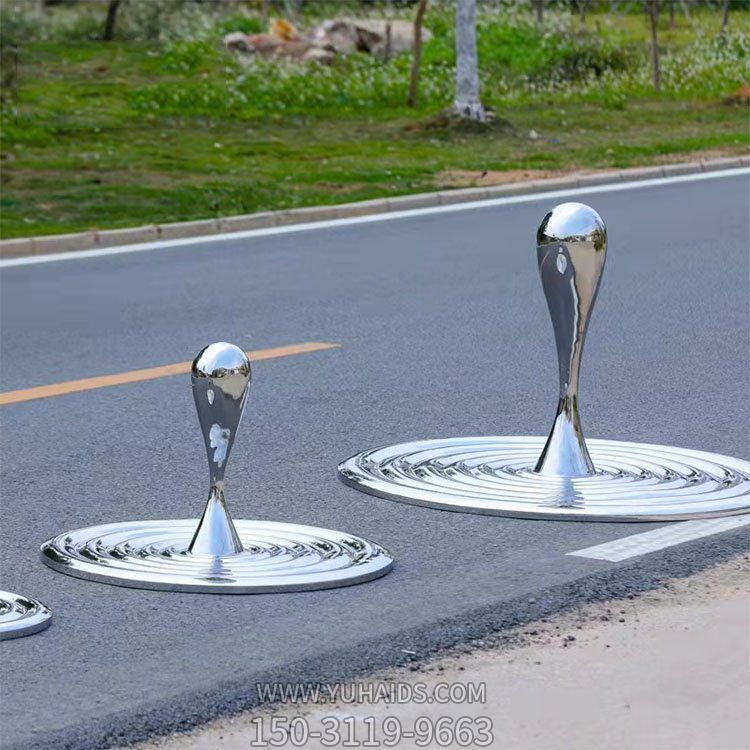 現(xiàn)代園林不銹鋼鏡面水滴小品會所水池裝飾擺件雕塑