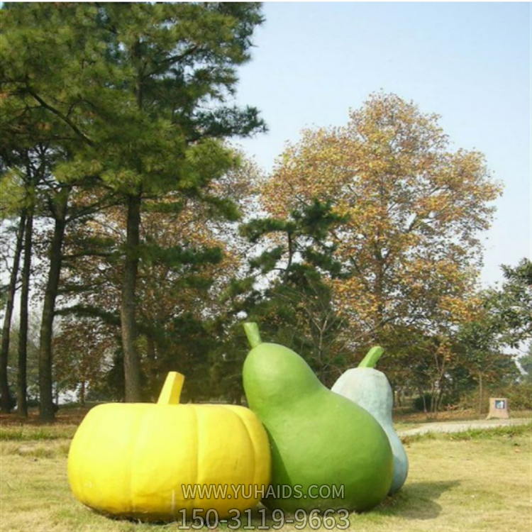 玻璃鋼仿真瓜果，仿真南瓜擺件雕塑