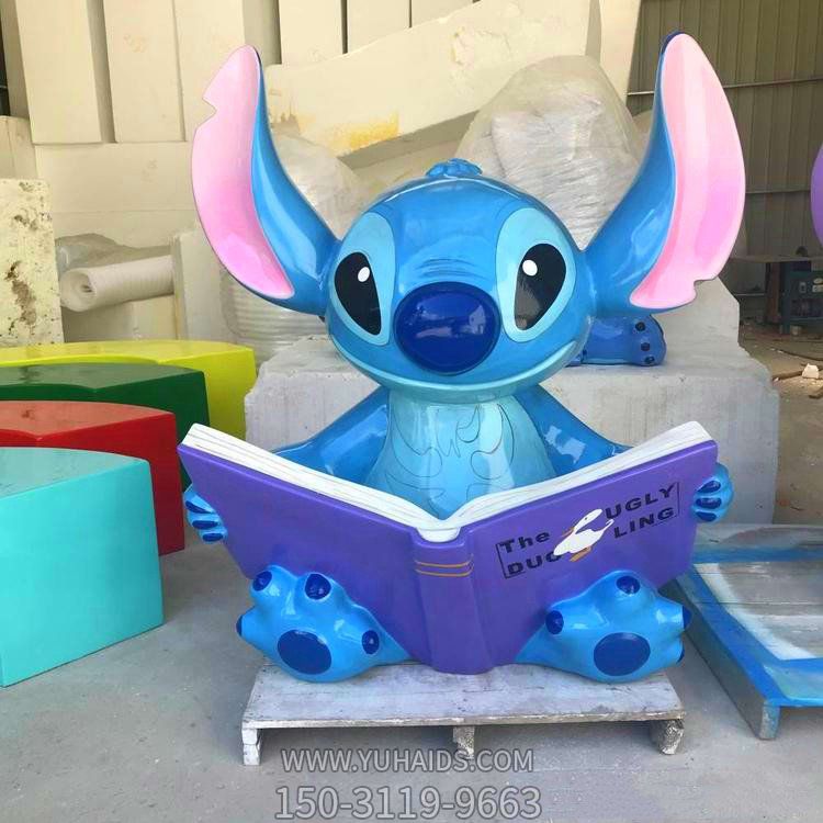 玻璃鋼彩繪卡通星際寶貝史迪奇游樂(lè)園商場(chǎng)美陳擺件雕塑