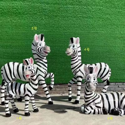 卡通斑馬，玻璃鋼仿真斑馬