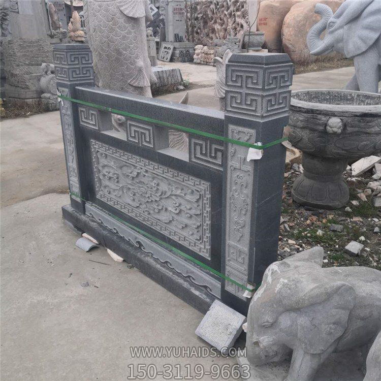 景點寺廟裝飾青石雕刻祥云仿古建筑防護(hù)欄板雕塑