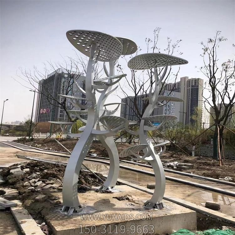 戶(hù)外園林不銹鋼抽象藝術(shù)植物景觀(guān)雕塑