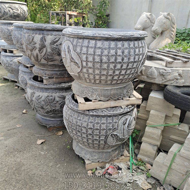 花盆、水缸、魚(yú)缸石雕擺件雕塑