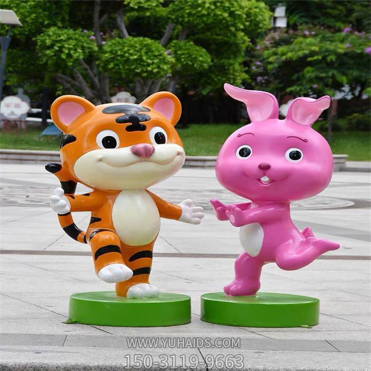 游樂園擺放玻璃鋼生肖動(dòng)物卡通雕塑