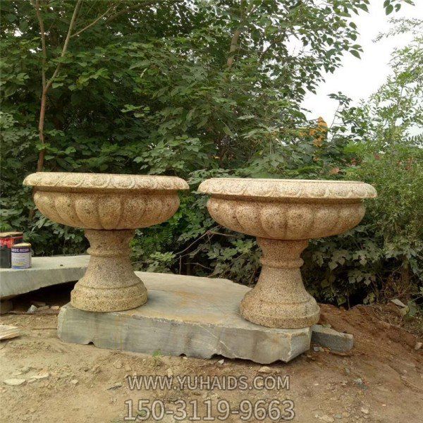 種花養(yǎng)魚(yú)歐式浮雕花盆花缽擺件雕塑