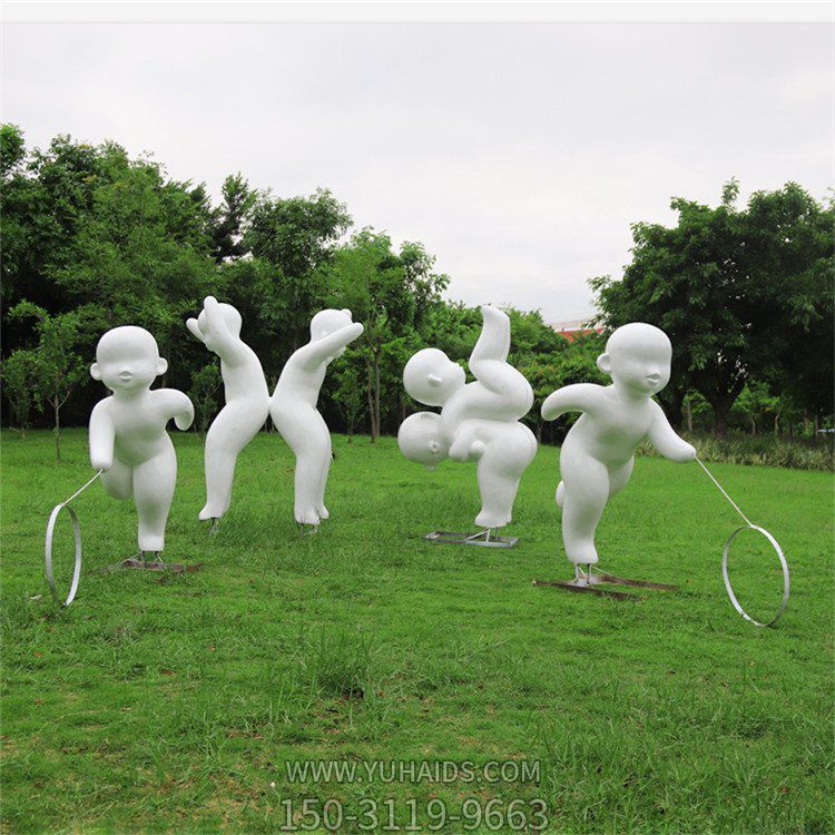 戶外人物玻璃鋼抽象小孩，公園學(xué)校廣場裝飾雕塑