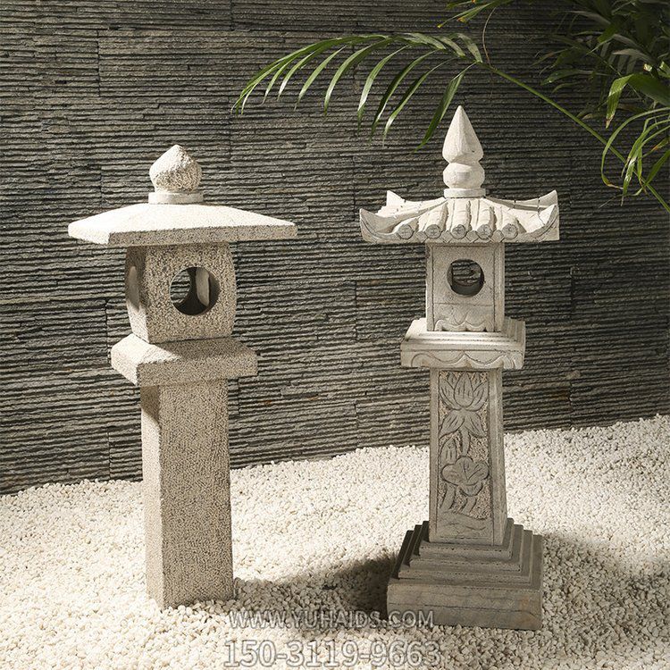 仿古石燈，中式古建裝飾燈柱雕塑