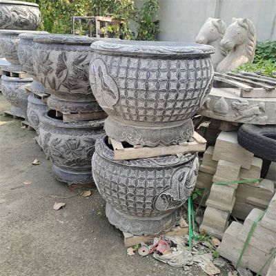 花盆、水缸、魚缸石雕擺件