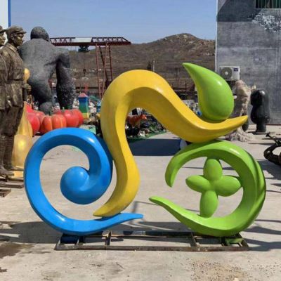 玻璃鋼噴漆抽象騎車運動人物園林雕塑