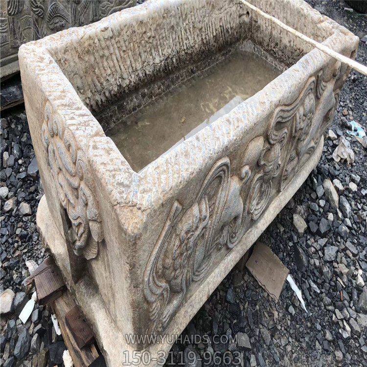 老石槽，漢白玉仿古石槽雕塑