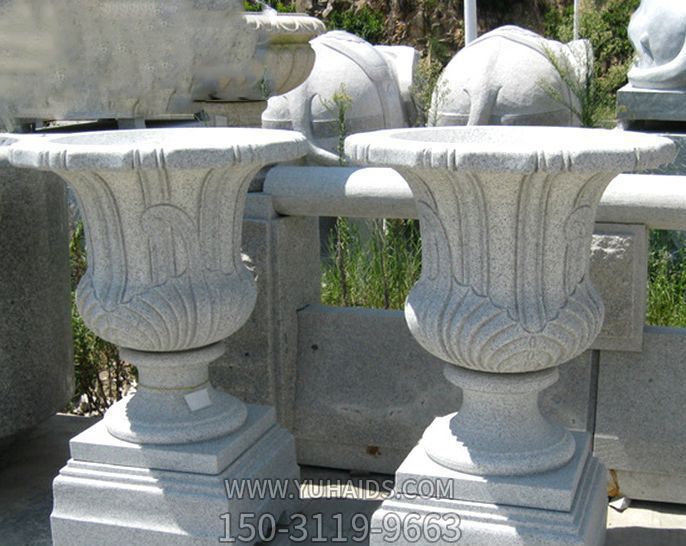 小區(qū)景觀(guān)歐式大理石石雕花盆雕塑
