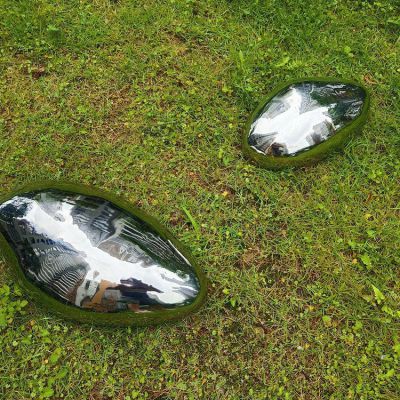 不銹鋼鵝卵石，園林草坪雕塑擺件