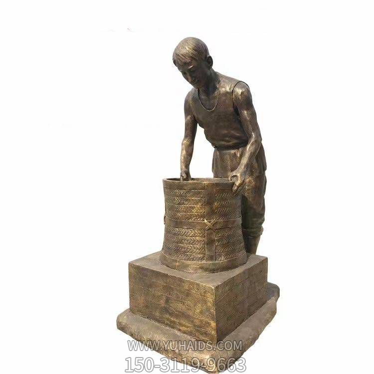 景區(qū)景點戶外街道玻璃鋼仿銅園林景觀擺件人物雕塑