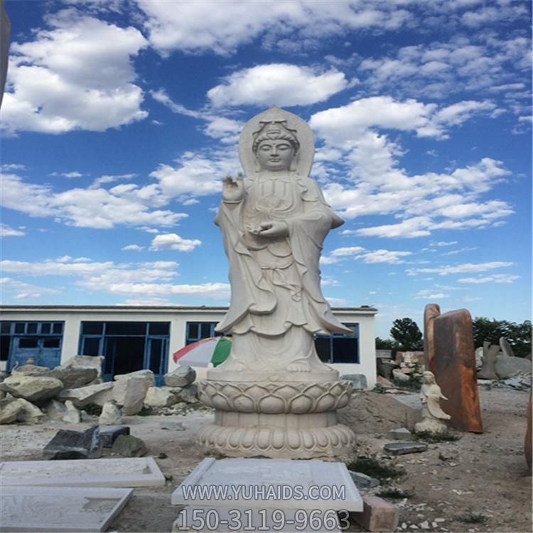 景點(diǎn)戶(hù)外擺放大理石雕刻滴水觀音雕像雕塑