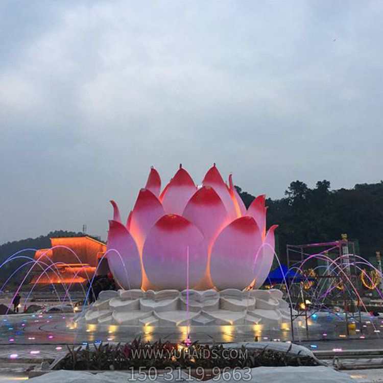 大型不銹鋼噴漆漸變蓮花抽象雕塑城市廣場(chǎng)景點(diǎn)小區(qū)美陳擺件