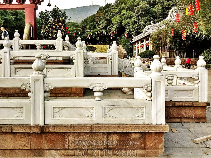 景區(qū)廣場防護(hù)文物漢白玉欄桿雕塑