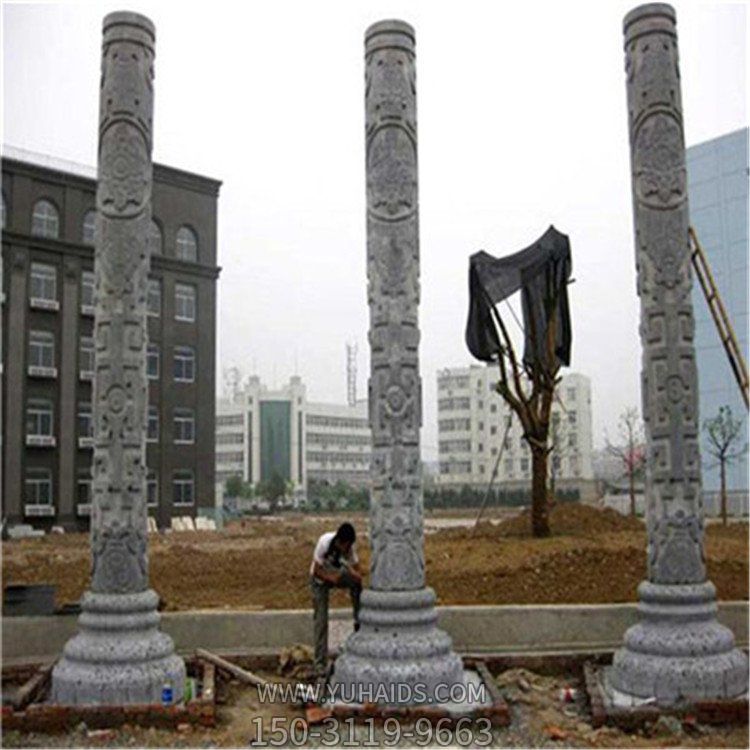 廣場(chǎng)大型浮雕；盤龍石柱雕塑擺件