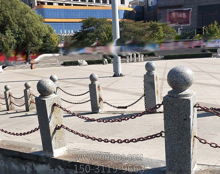 公園廣場簡易鏈條護(hù)欄擺件雕塑