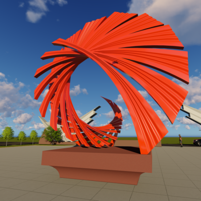 不銹鋼抽象景觀雕塑，廣場抽象藝術(shù)造型雕塑