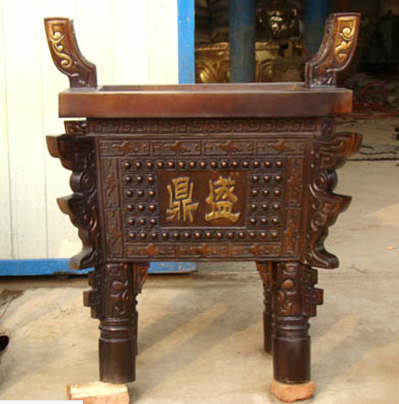 鼎盛銅鼎，雙耳四足方銅鼎