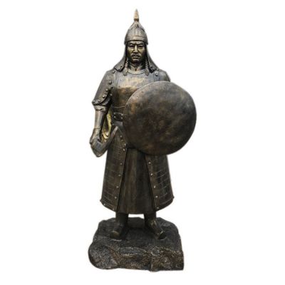 玻璃鋼仿銅戶(hù)外景觀人物雕塑