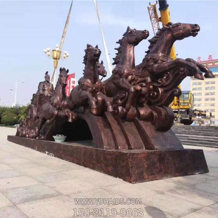 大型馬車雕塑，廣場馬拉車景觀雕塑