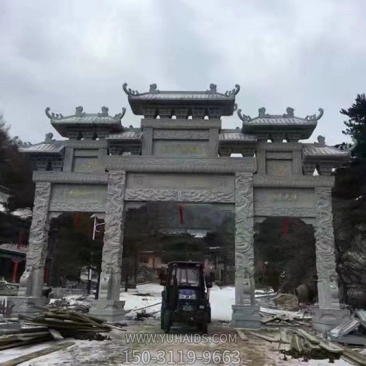 大理石石雕園林景區(qū)大型中式牌坊雕塑