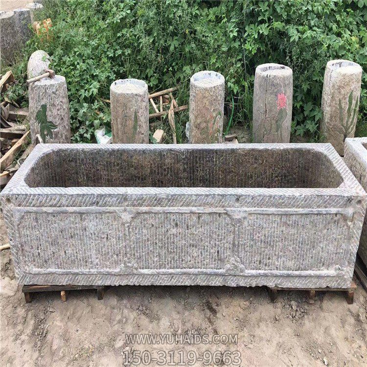 老石槽石雕水槽雕塑