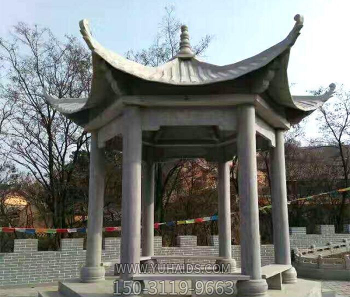 景區(qū)觀(guān)景臺(tái)擺放仿古建休息涼亭石雕雕塑