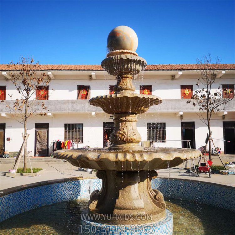 工廠大型風(fēng)水球噴泉流水擺件雕塑