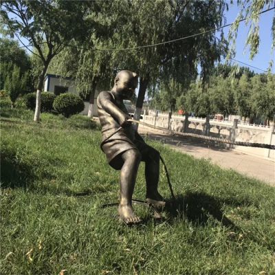 拔河的孩子，玻璃鋼仿銅人物雕塑