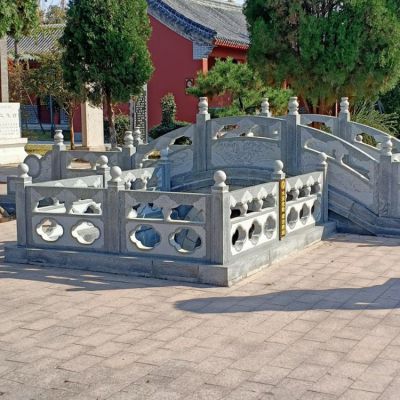 花崗巖石雕小橋，橋欄桿護(hù)欄