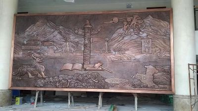 華安政務大廳地方主題浮雕，紫銅鍛造壁畫