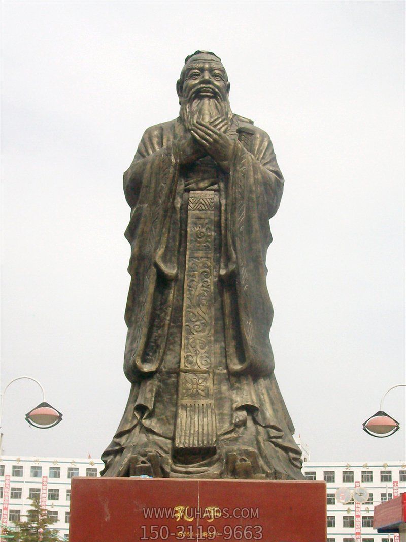 廣場學(xué)?？鬃庸糯鷼v史名人銅雕塑景觀小品