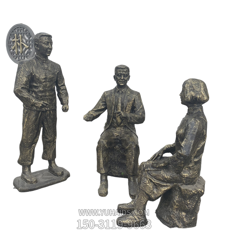 玻璃鋼仿銅人物雕塑，鑄銅人物塑像