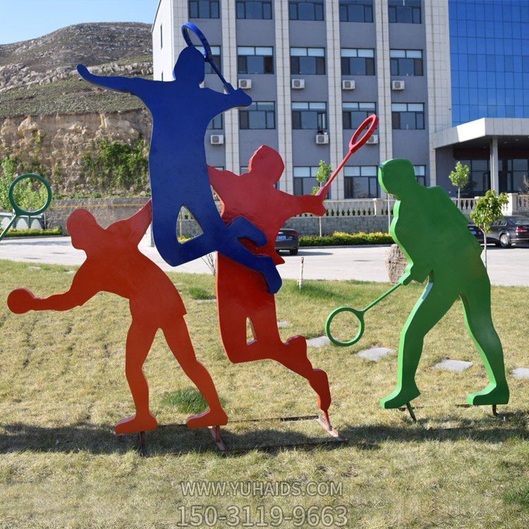 不銹鋼剪影戶外運(yùn)動抽象人物景觀雕塑