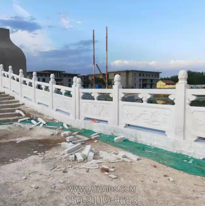 園林路橋護(hù)欄桿，漢白玉石雕欄桿雕塑