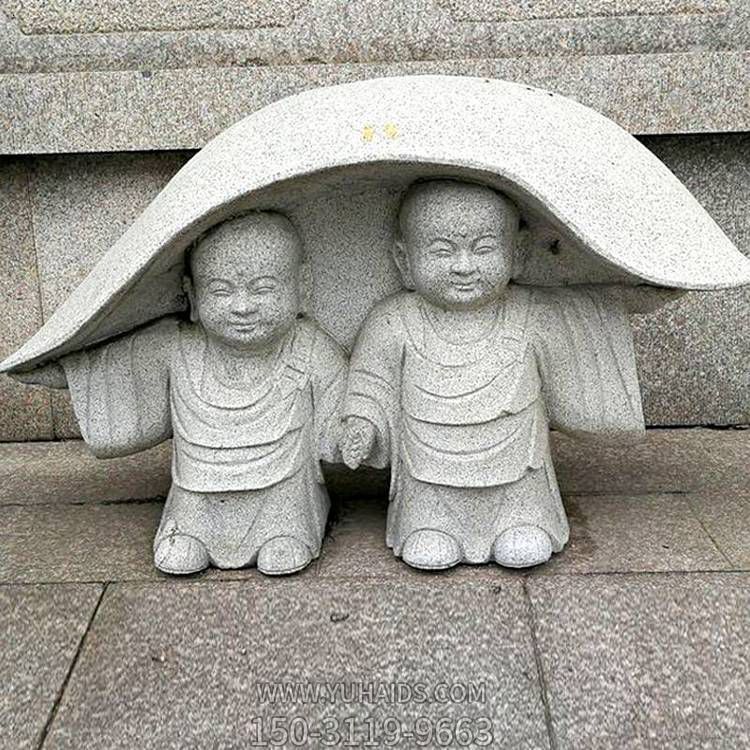 大理石，砂石石雕園林寺廟小沙彌擺件雕塑