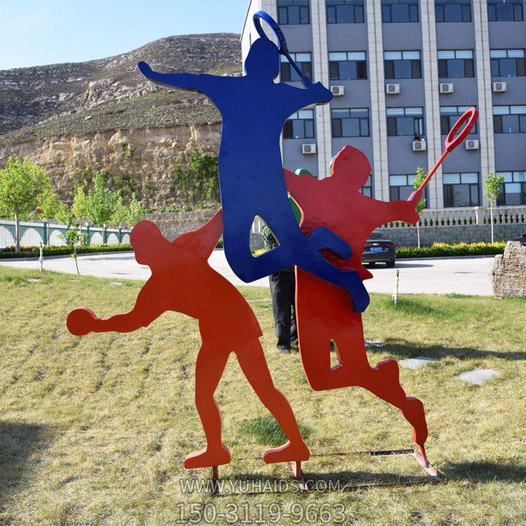 體育運(yùn)動主題剪影人物雕塑擺件，鐵藝、玻璃鋼或不銹鋼材質(zhì)都可制作