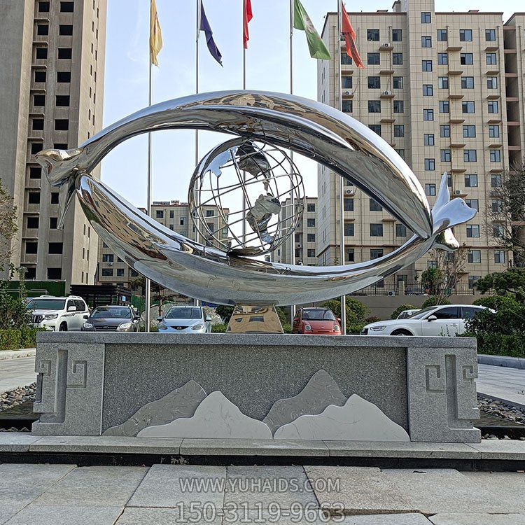 抽象魚，眼鏡，不銹鋼創(chuàng)意景觀標識雕塑