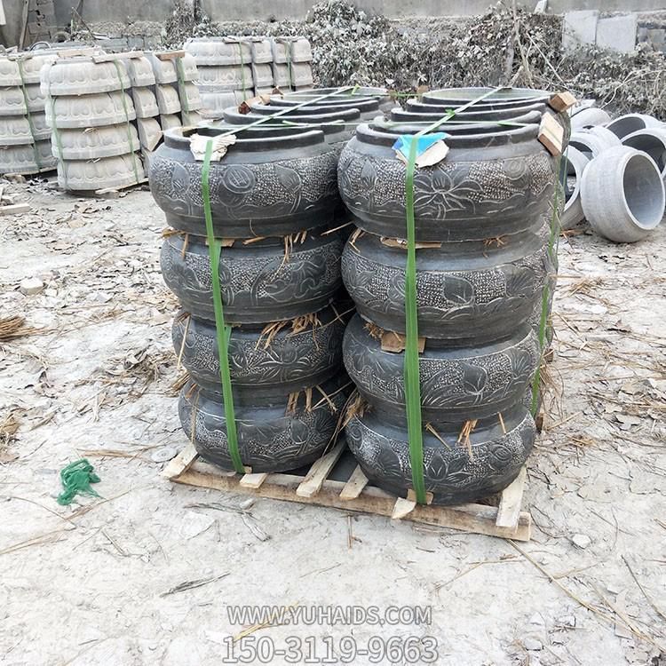 庭院園林浮雕養(yǎng)魚(yú)種花仿古老花缸雕塑