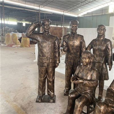 玻璃鋼仿銅戶外園林人物擺件民俗小品