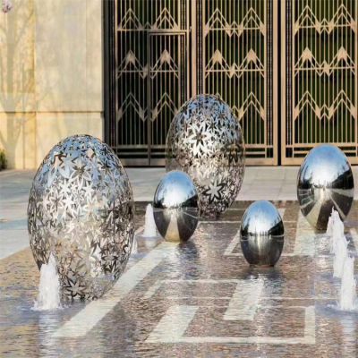 不銹鋼球體，樓空球，水景裝飾擺件