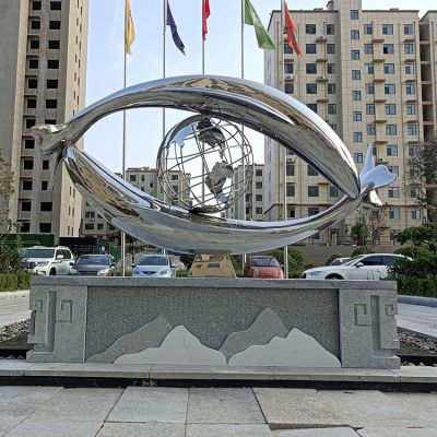 抽象魚(yú)，眼鏡，不銹鋼創(chuàng)意景觀標(biāo)識(shí)