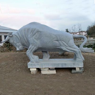 戶(hù)外大理石石雕戶(hù)外園林景觀農(nóng)耕牛雕塑