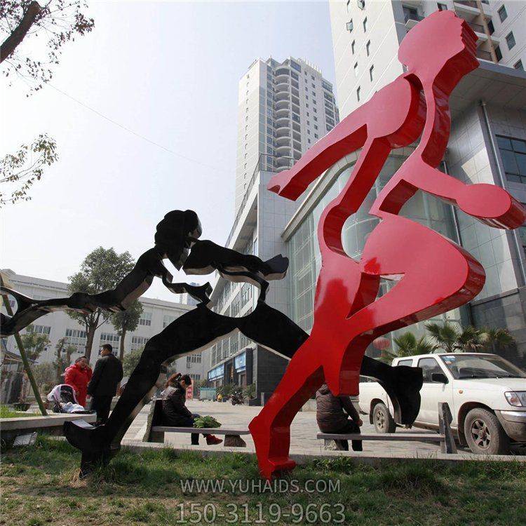 校園體育場所不銹鋼抽象運(yùn)動(dòng)人物景觀雕塑