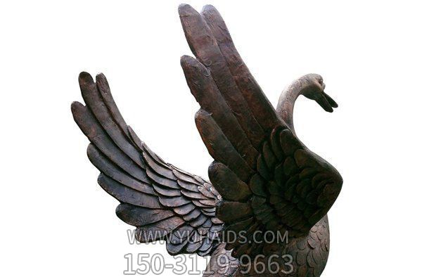 戶(hù)外景區(qū)玻璃鋼鑄銅大型景觀仿真天鵝雕塑